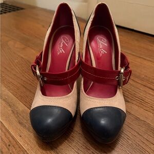 Charles by Charles David Tan, Navy and Red Heels